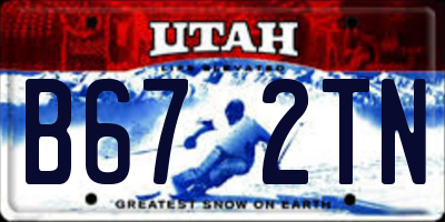 UT license plate B672TN