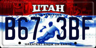 UT license plate B673BF