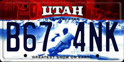 UT license plate B674NK