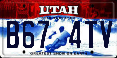 UT license plate B674TV
