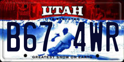 UT license plate B674WR