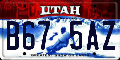 UT license plate B675AZ
