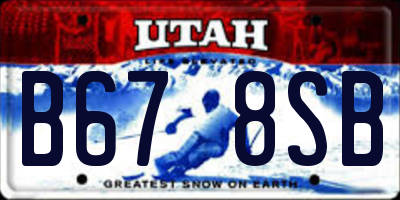 UT license plate B678SB