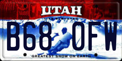 UT license plate B680FW