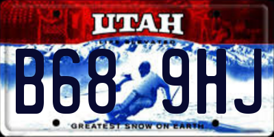 UT license plate B689HJ