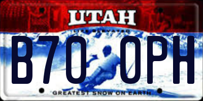 UT license plate B700PH