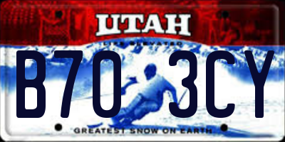 UT license plate B703CY