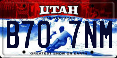 UT license plate B707NM