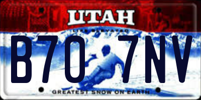 UT license plate B707NV