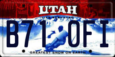 UT license plate B710FI