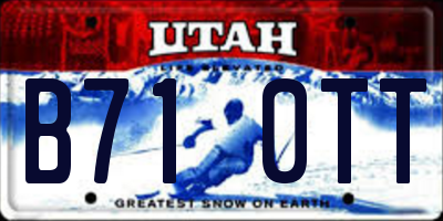 UT license plate B710TT