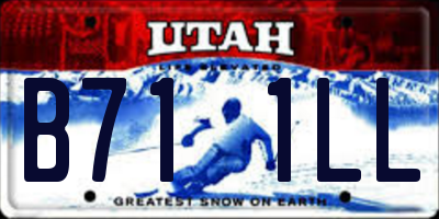 UT license plate B711LL