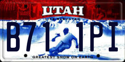 UT license plate B711PI