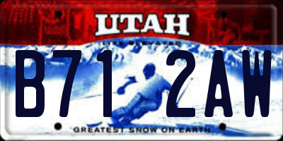 UT license plate B712AW