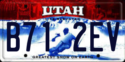 UT license plate B712EV