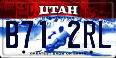UT license plate B712RL