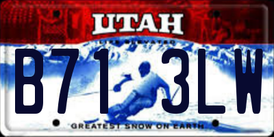 UT license plate B713LW
