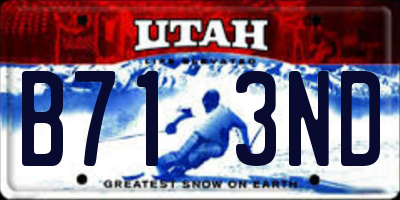 UT license plate B713ND