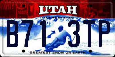 UT license plate B713TP