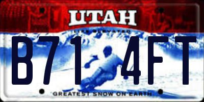 UT license plate B714FT