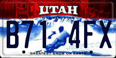UT license plate B714FX