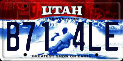 UT license plate B714LE