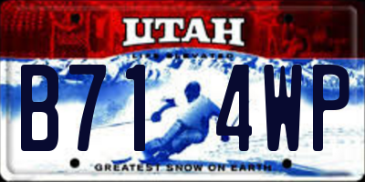 UT license plate B714WP