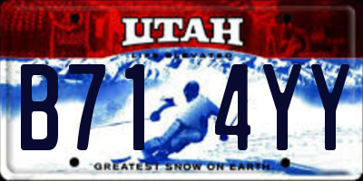 UT license plate B714YY