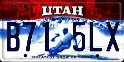 UT license plate B715LX