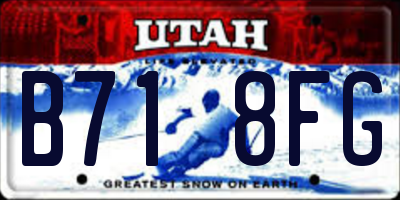 UT license plate B718FG