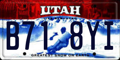 UT license plate B718YI
