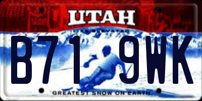 UT license plate B719WK