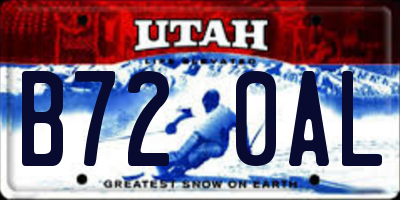 UT license plate B720AL