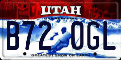 UT license plate B720GL