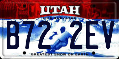 UT license plate B722EV