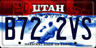UT license plate B722VS