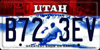 UT license plate B723EV