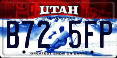 UT license plate B725FP