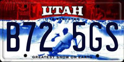 UT license plate B725GS