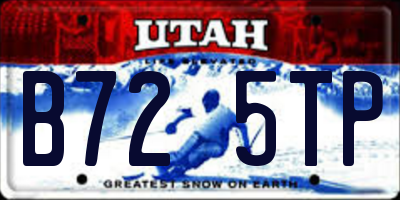 UT license plate B725TP