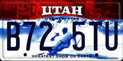 UT license plate B725TU