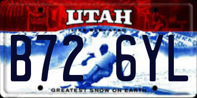 UT license plate B726YL