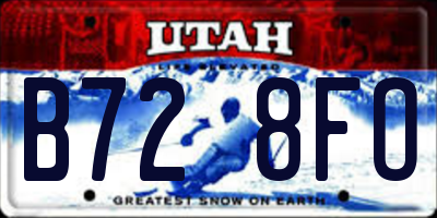 UT license plate B728FO