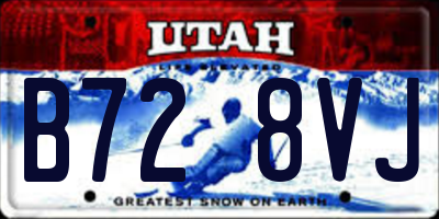 UT license plate B728VJ