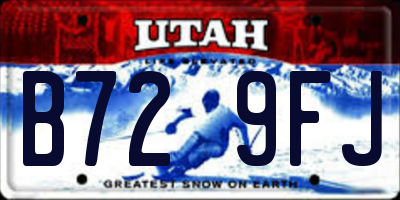 UT license plate B729FJ