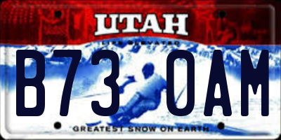 UT license plate B730AM