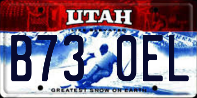 UT license plate B730EL