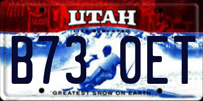 UT license plate B730ET