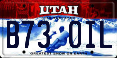 UT license plate B730IL