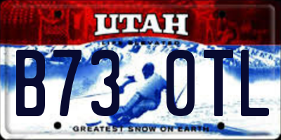 UT license plate B730TL
